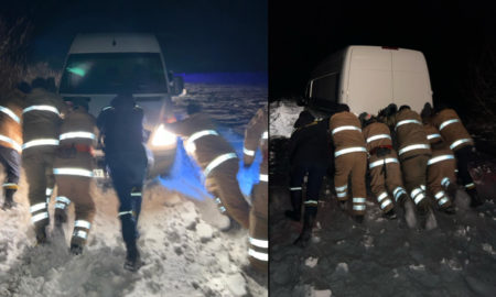 На Прикарпатті автівка з двома дітьми застрягла в снігу