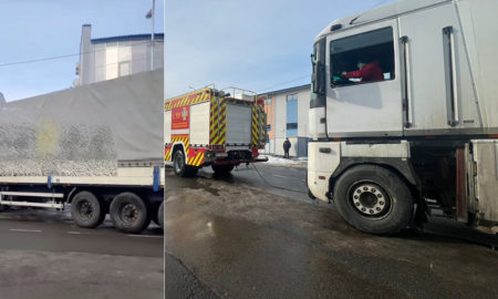 На вулиці Хмельницького вантажівка застрягла на дорозі - допомогли рятувальники