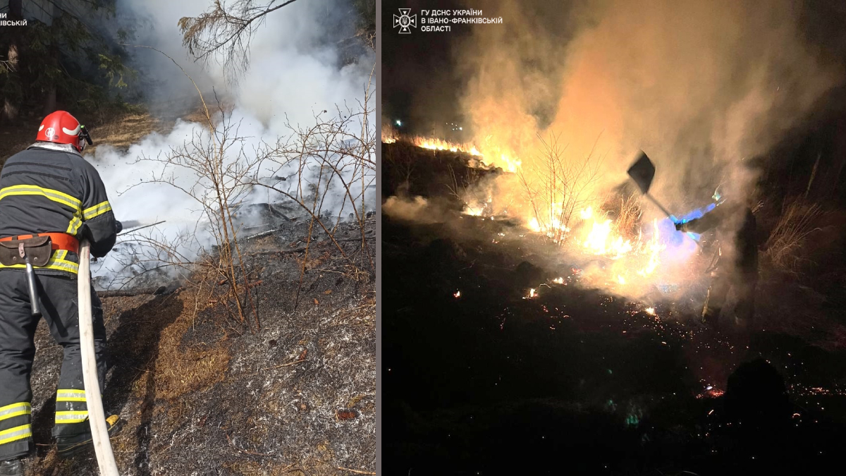 За минулу добу на Прикарпатті рятувальники загасили 15 пожеж сухої трави