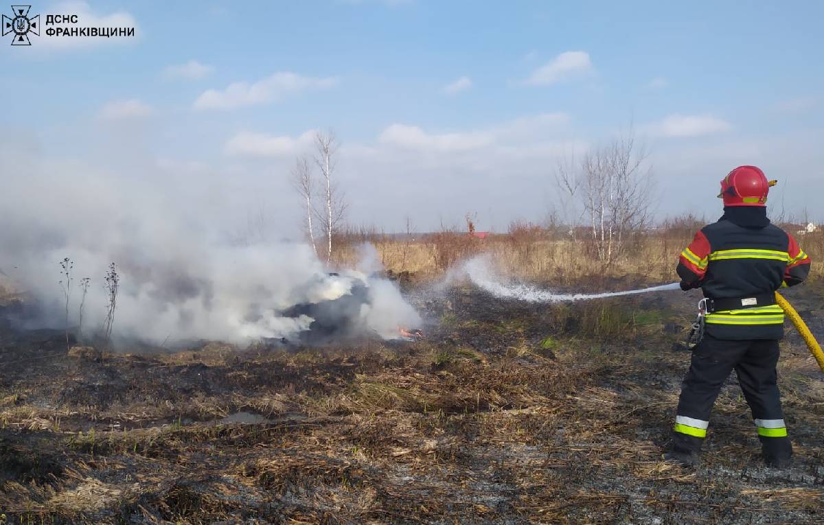 На Франківщині масові пожежі сухої трави: площа