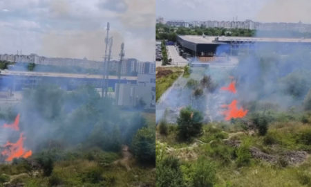 У Франківську в районі Епіцентру горить суха трава