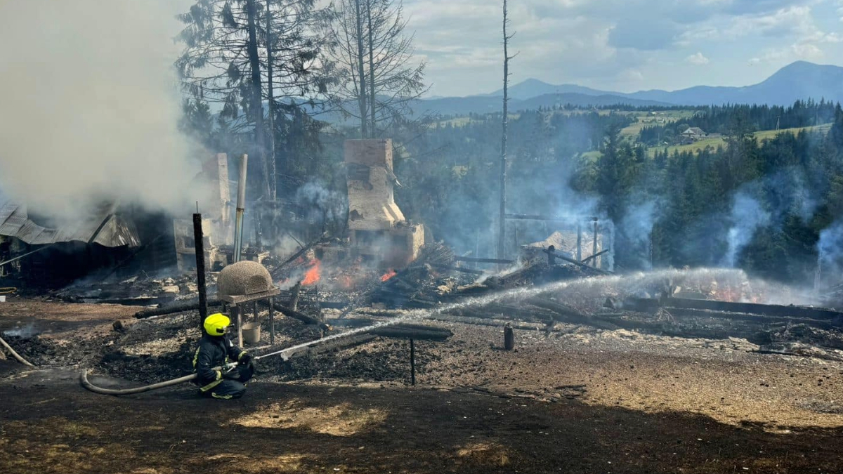 Гасили понад годину: у Надвірній горів етнопарк