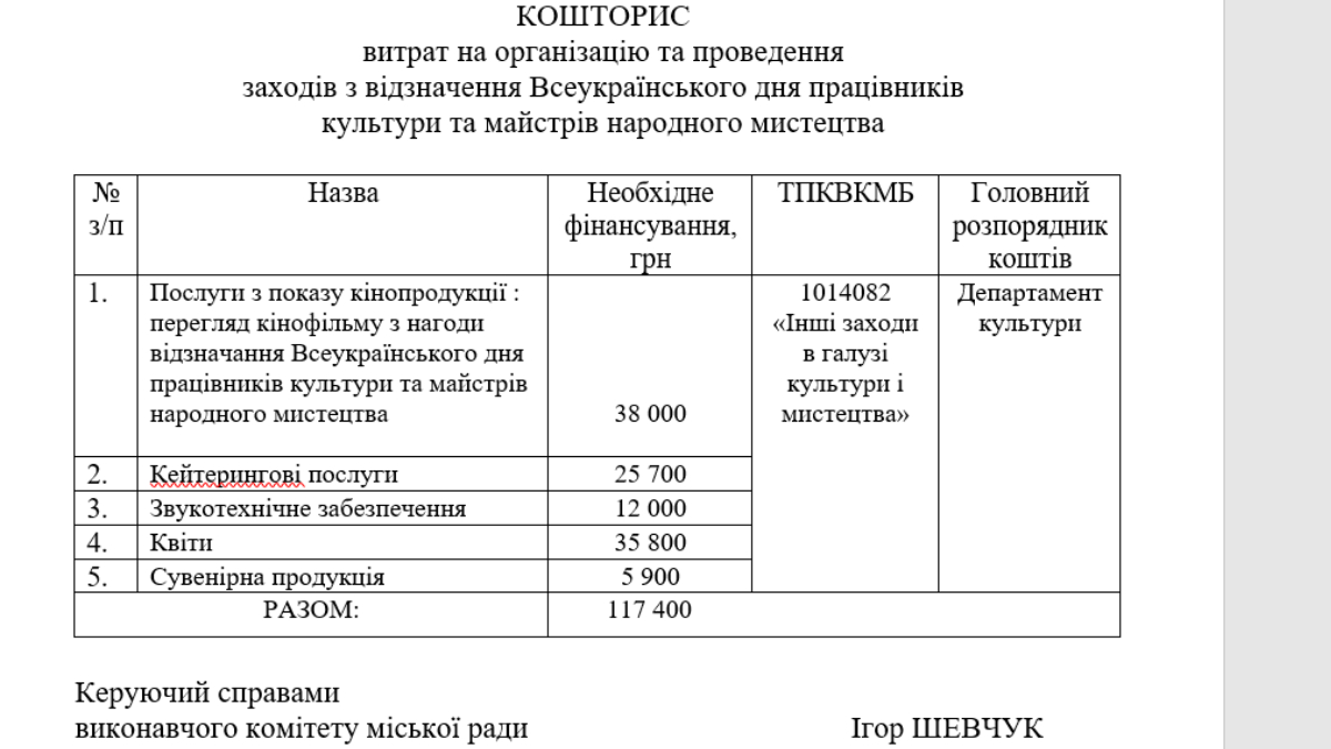 Рішення виконавчого комітету від 23 жовтня 2024 року