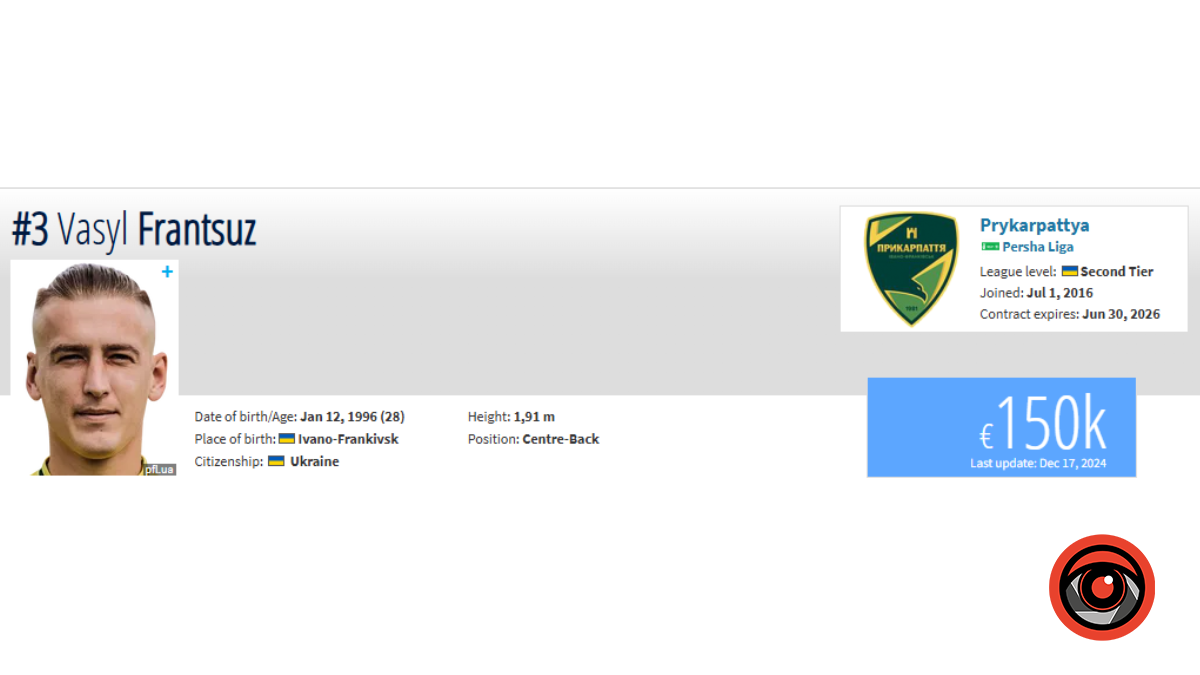 17 грудня Transfermarkt оновив вартість футболістів, в тому числі й українців. Тож сьогодні дивимося топ-5 найдорожчих футболістів ФК "Прикарпаття".