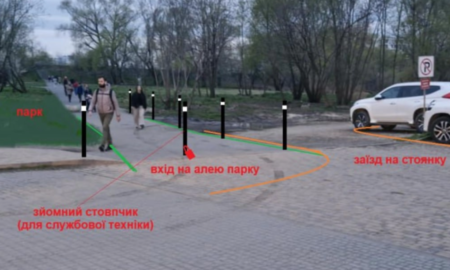 "Парк Ветеранів" звернувся до мера з проханням встановити антипаркуваньні стовпчики