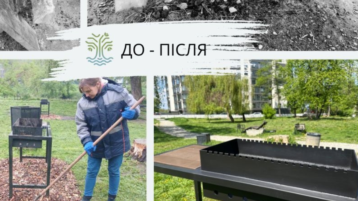 Мангали біля міського озера 