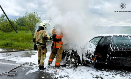 Пожежа автівки у селі Марківці