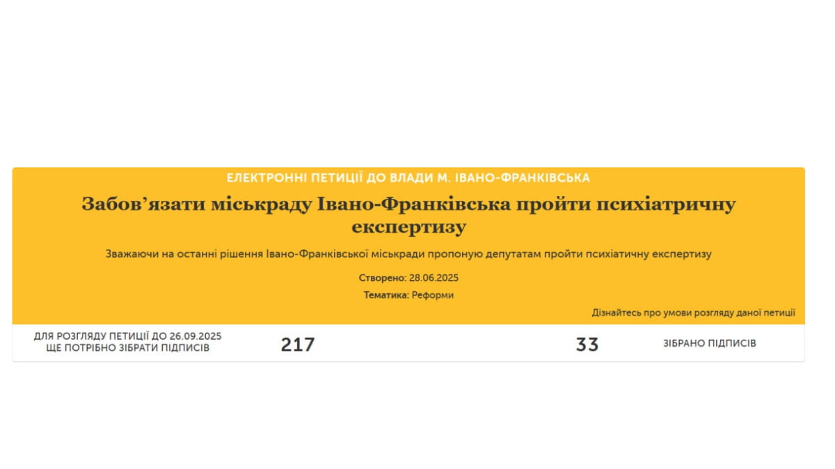 Петиція до міської ради