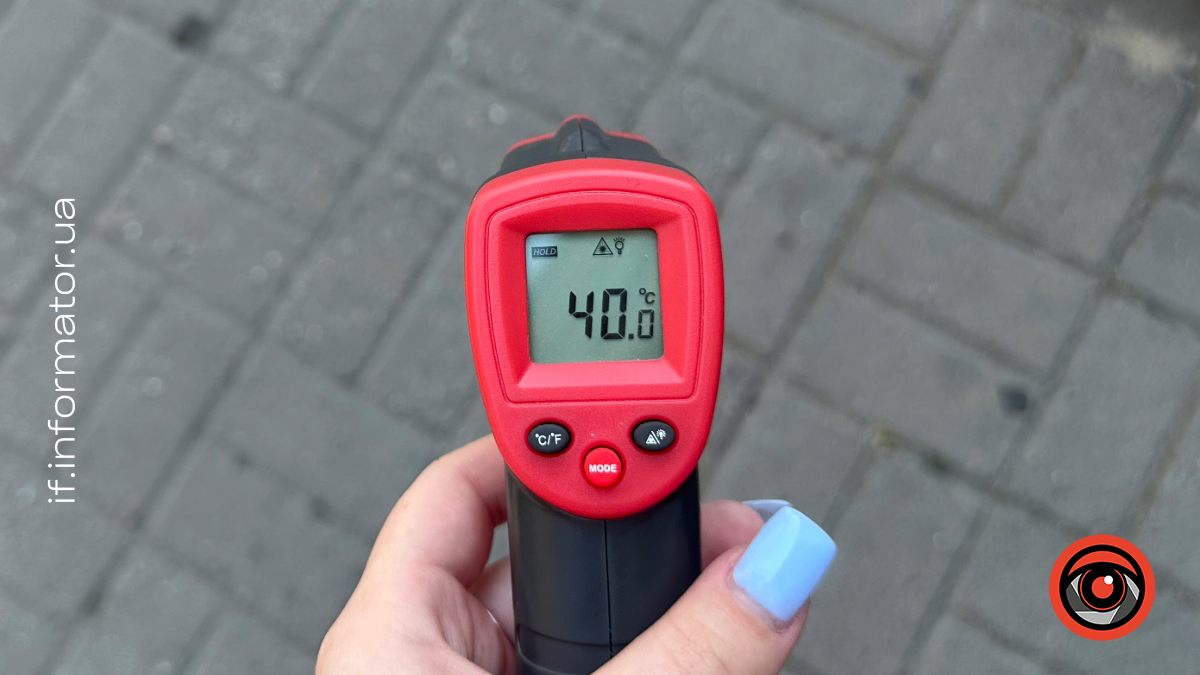 Температура бруківки в затінку 