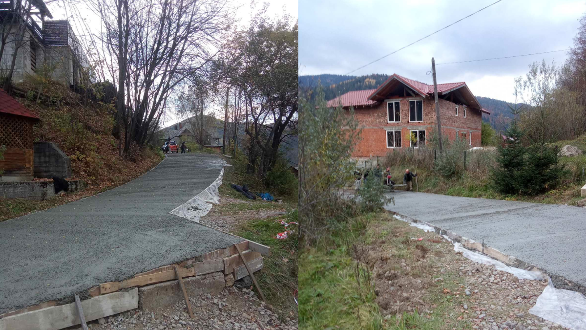 Минулого тижня протягом кількох днів на вулиці І. Франка у Татарові проводили бетонування ділянки дороги