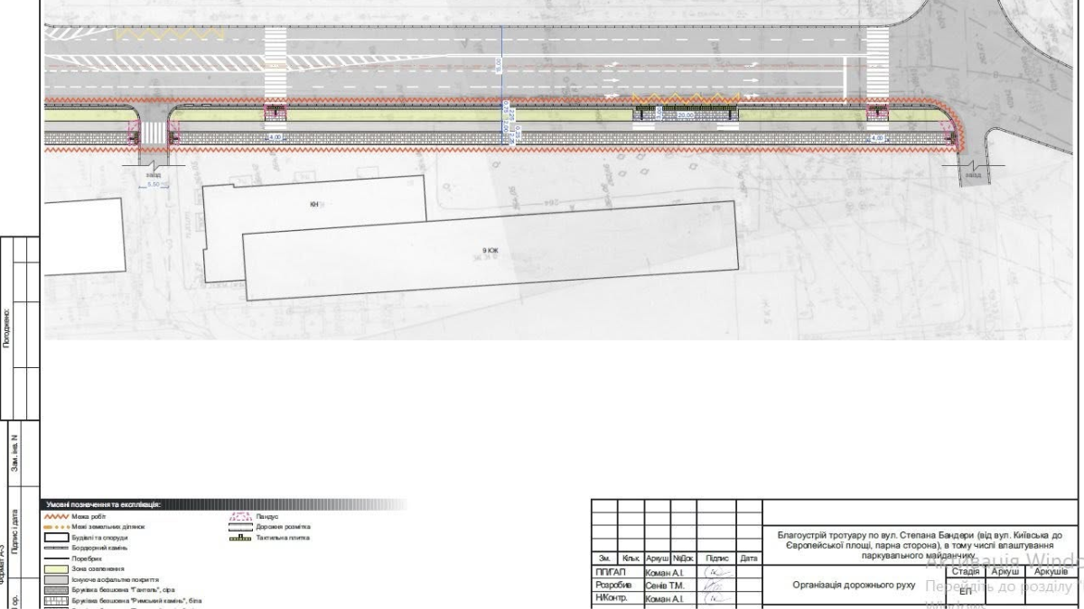 План благоустрою частини вул. Степана Бандери