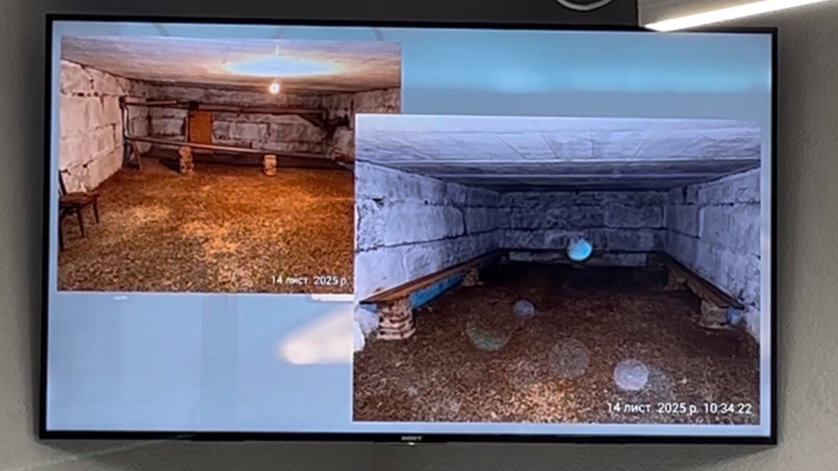 Облаштований пункт обігріву у підвальному приміщенні. 