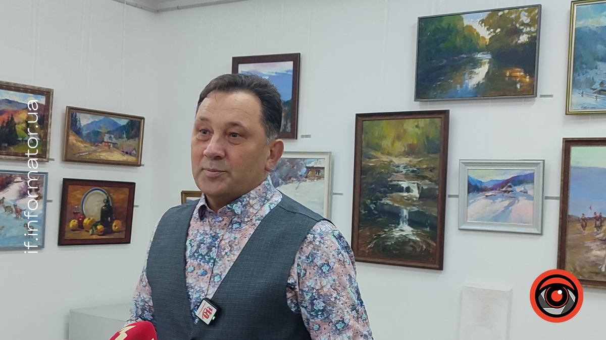 Художник Богдан Кузів на відкритті виставки Мелодія живопису