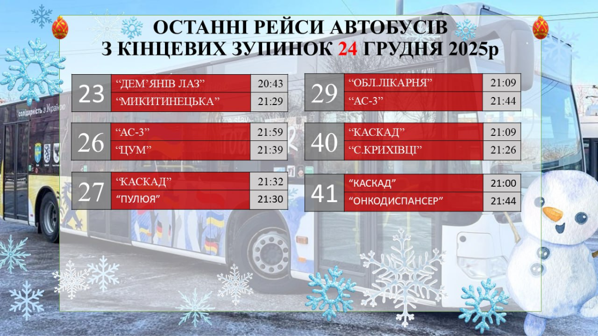розклад руху громадського транспорту в Івано-Франківську