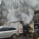 1 грудня на вулиці Шевченка в Івано-Франківську загорівся мікроавтобус