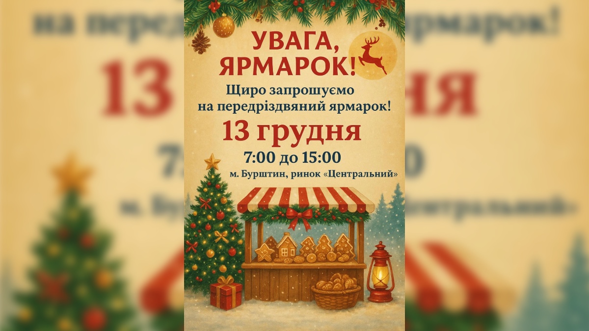 Передріздвяний ярмарок проведуть у Бурштині на Франківщині