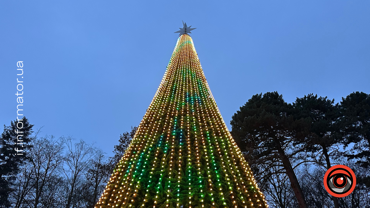 В Івано-Франківську відкрили новорічну ялинку в парку Шевченка