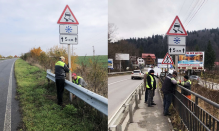 На Прикарпатті відновлюють «зимові» дорожні знаки, які попереджають водіїв про сезонні ризики на дорогах.