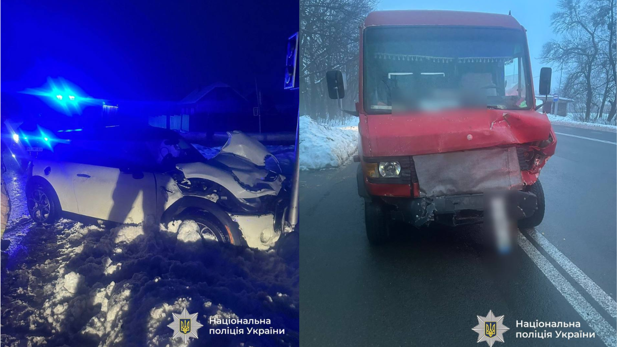 На Прикарпатті у ДТП з легковиком і мікроавтобусом травмувались п’ятеро людей