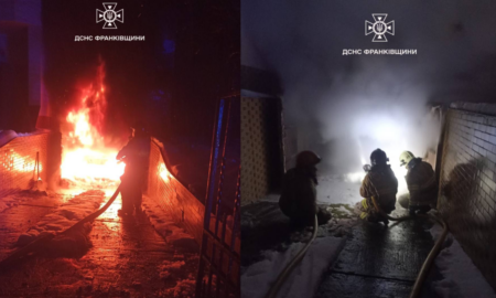 В Угринові в гаражі згорів автомобіль