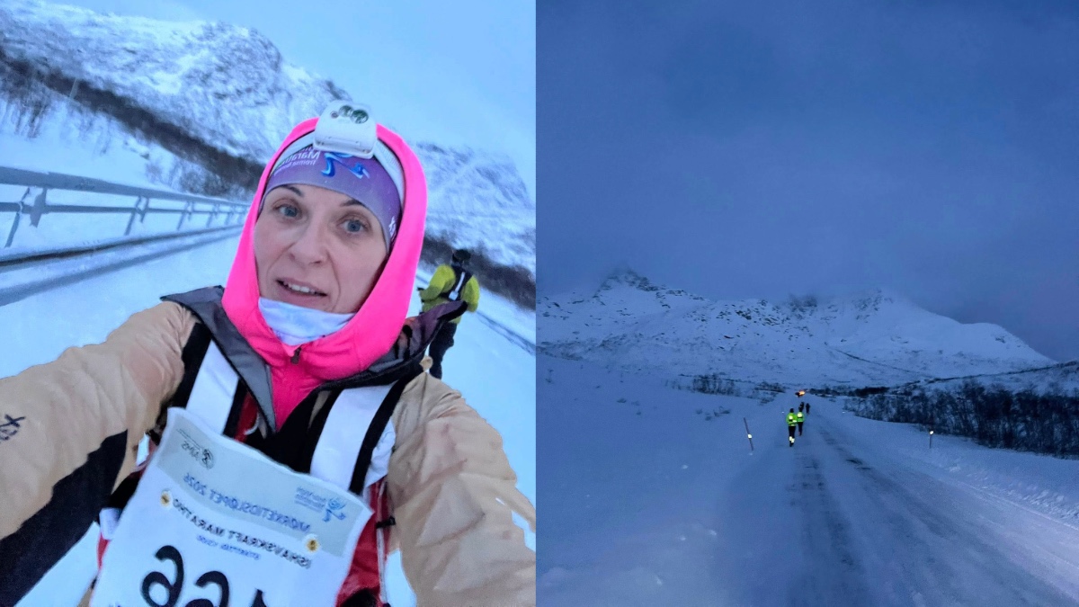 Ірина Кишакевич під час марафону у Норвегії. Фото: допис на Facebook.