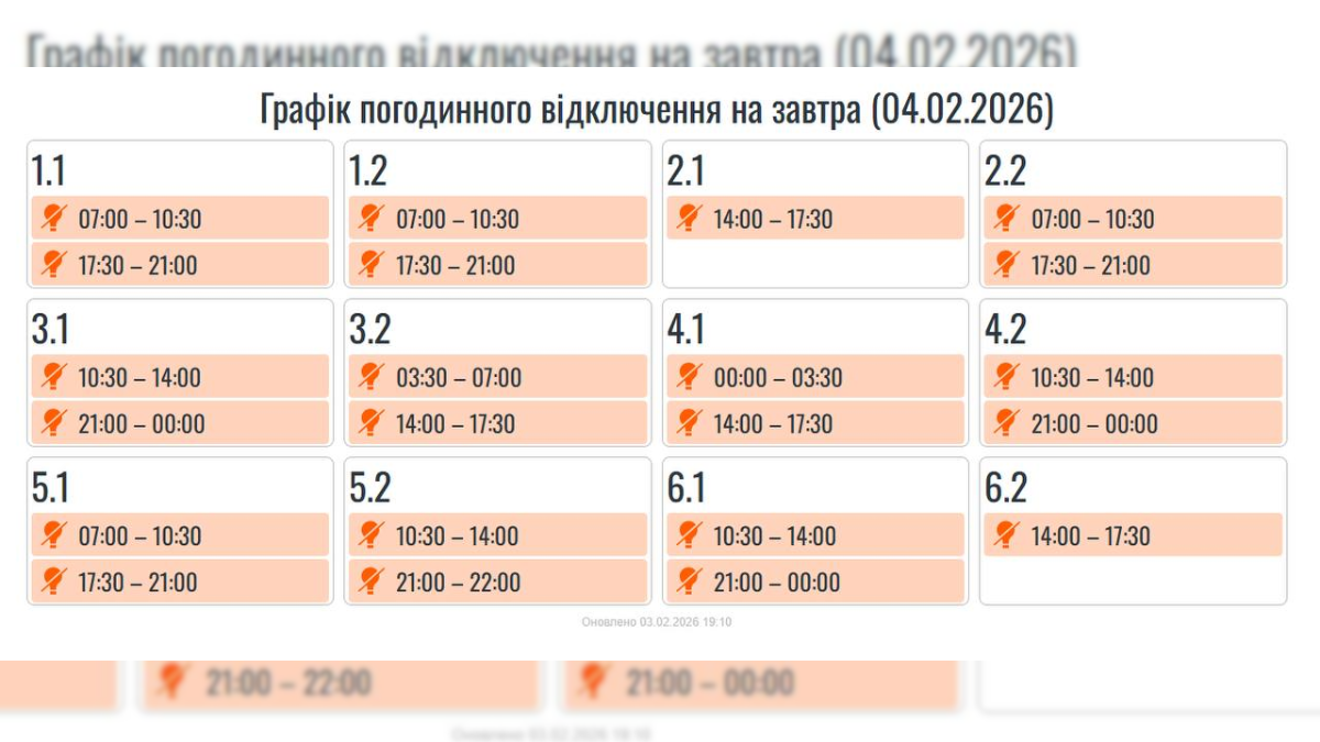 4 лютого в Івано-Франківській області діятимуть графіки погодинних вимкнень електроенергії