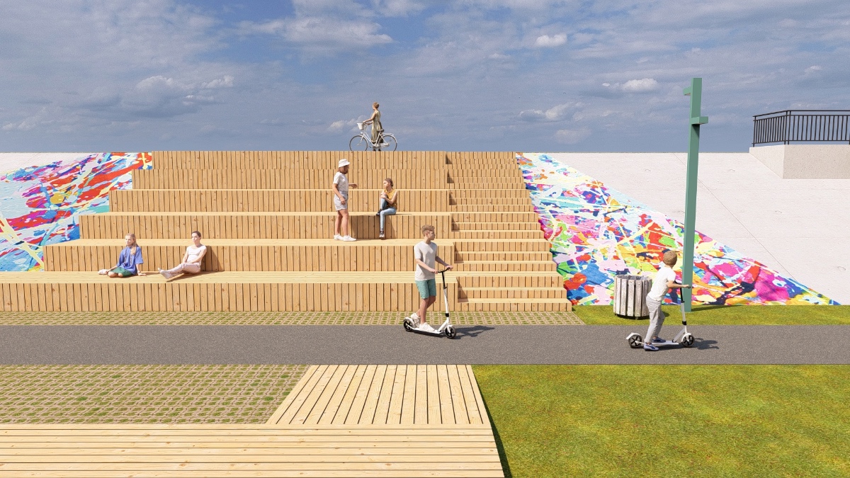 Ескіз Ірини Чолій для ділянки на Набережній в Івано-Франківську. Фото: соціальні мережі Ірини Чолій