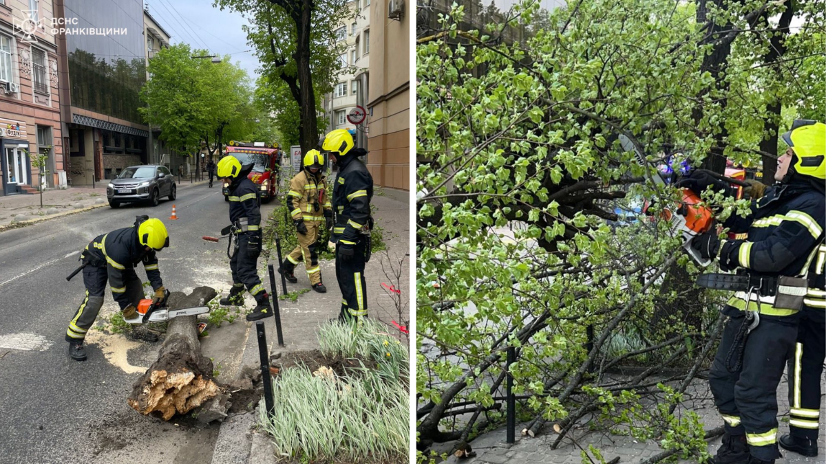 Рятувальники ліквідовують наслідки негоди у Франківську та області