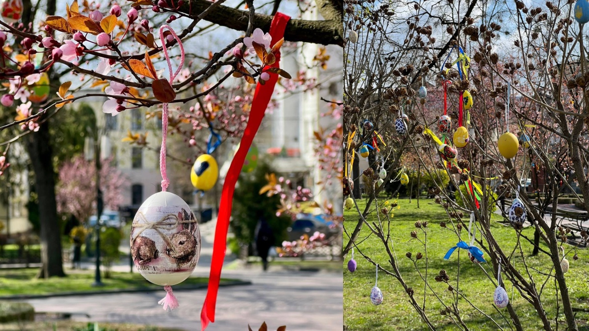 Центр Івано-Франківська «вбрали» у писанки (ФОТО)