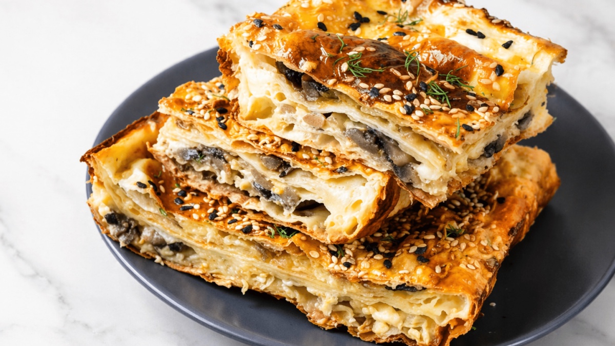 Повноцінна страва з лаваша: рецепт запіканки з печерицями