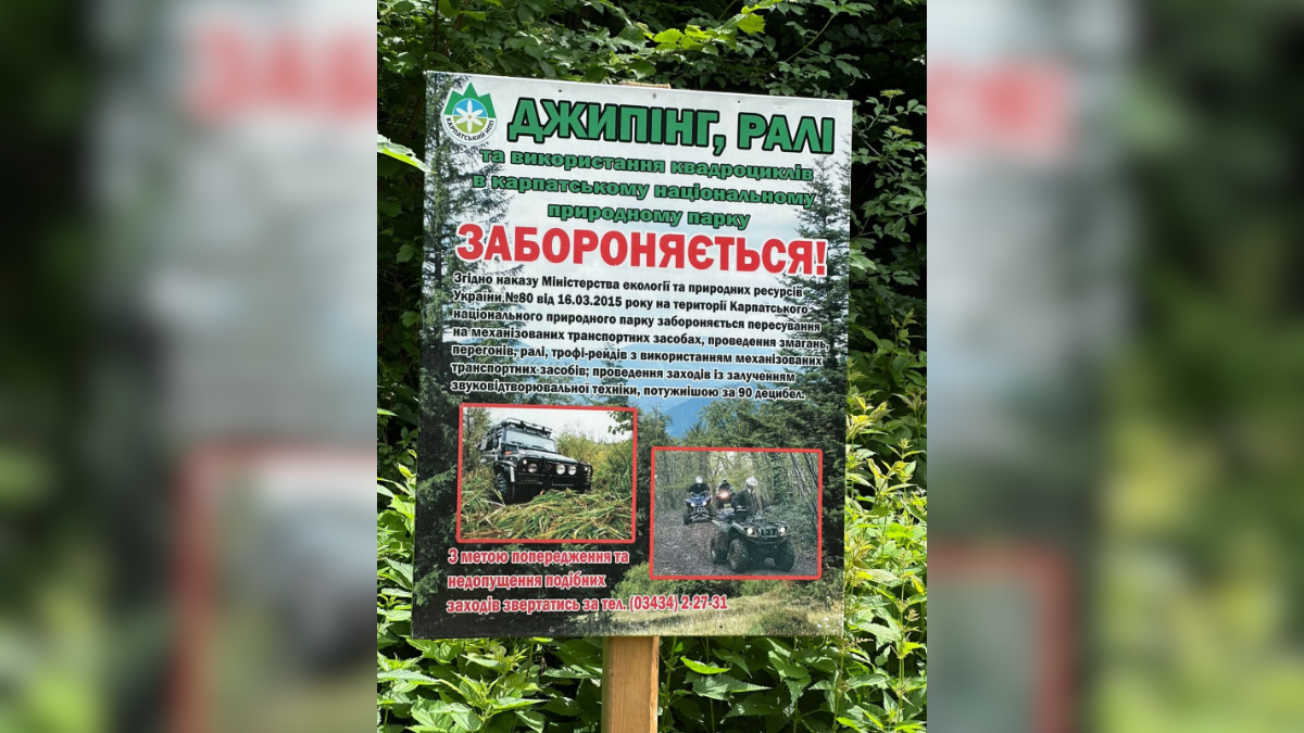 Штраф за джипінг: у Карпатському заповіднику склали 4 протоколи на водіїв-порушників