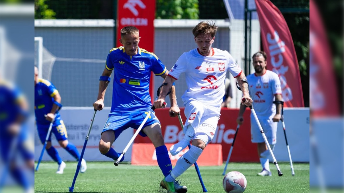Володимир Романишин на міжнародному турнірі Amp Futbol Cup 2026 у Варшаві. Джерело фото: АМП «Бартка»