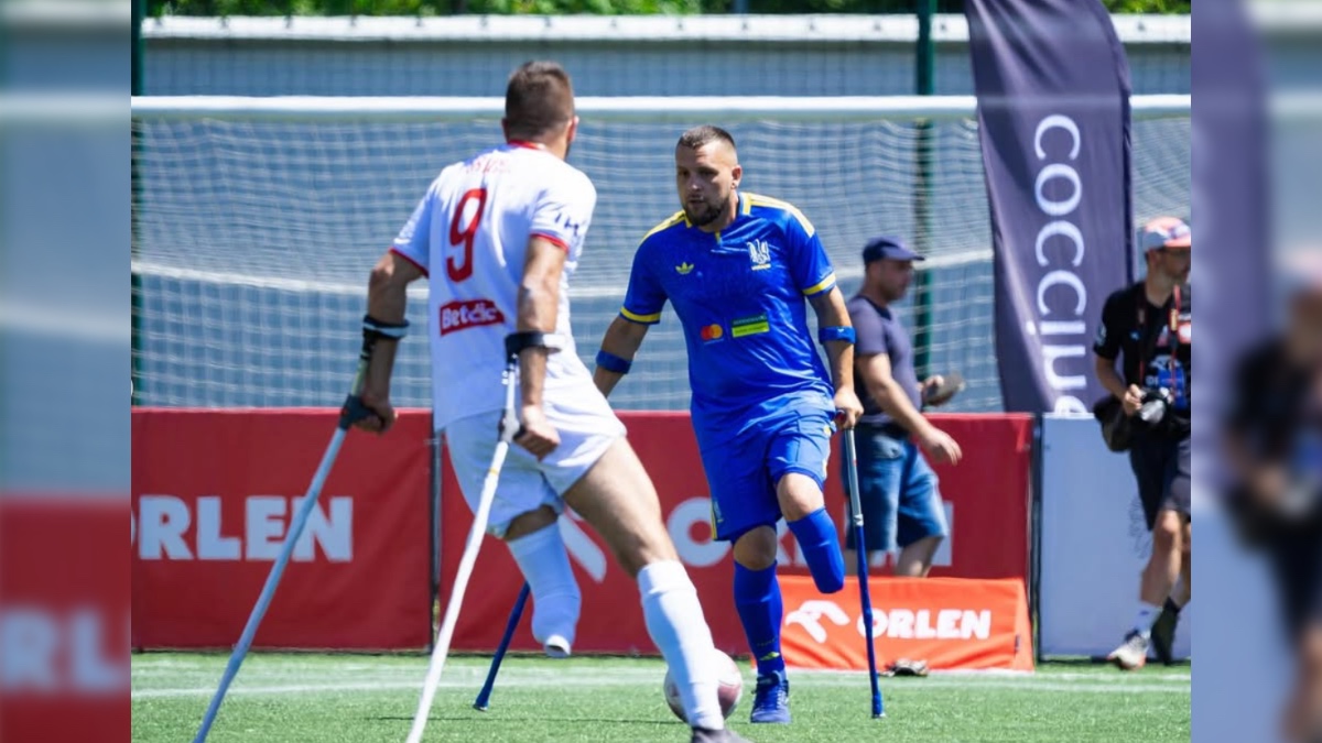 Юрій Гапончук на міжнародному турнірі Amp Futbol Cup 2026 у Варшаві. Джерело фото: АМП «Бартка»