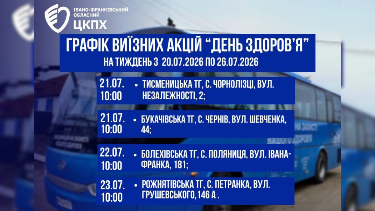 графік роботи медиків у рамках акції "день здоровʼя"