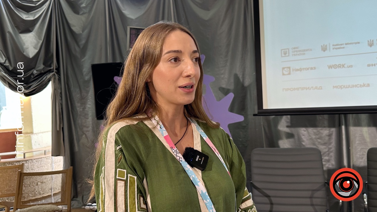 Головна бренд-менеджерка «Zagoriy Foundation» Ірина Савка під час пресбрифінгу зі співорганізаторами державної інціативи на підтримку української культури «Тисячовесна»
