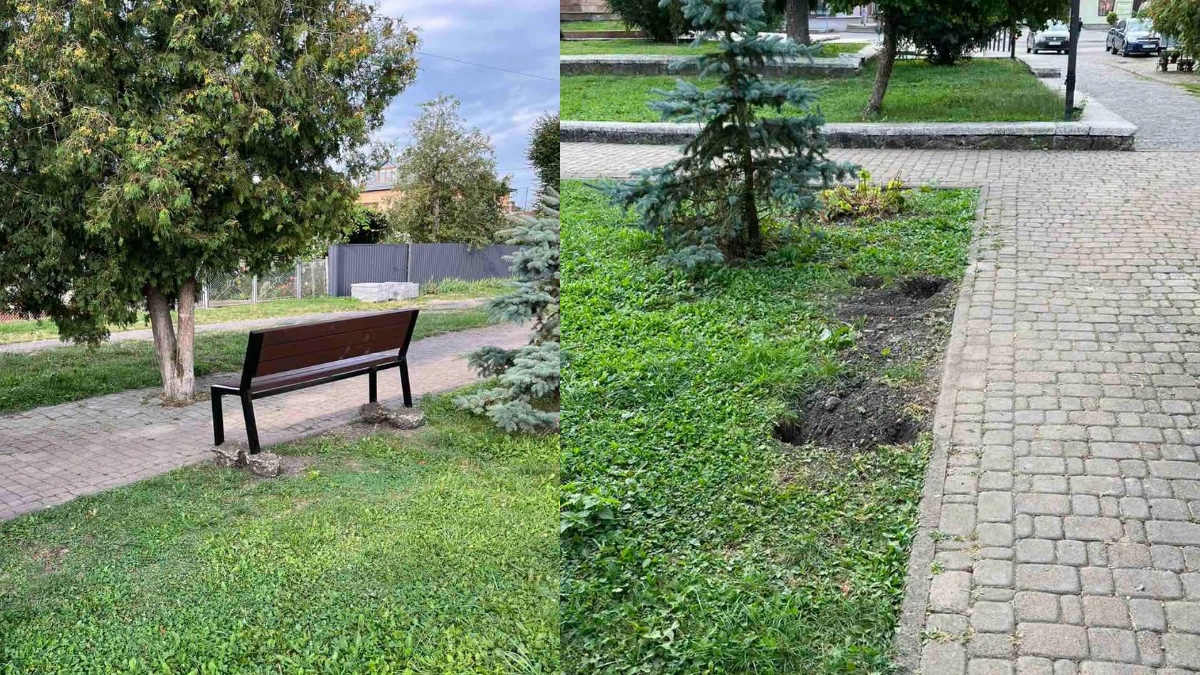У Тисмениці невідомі вирвали лавку з дитячого майданчика