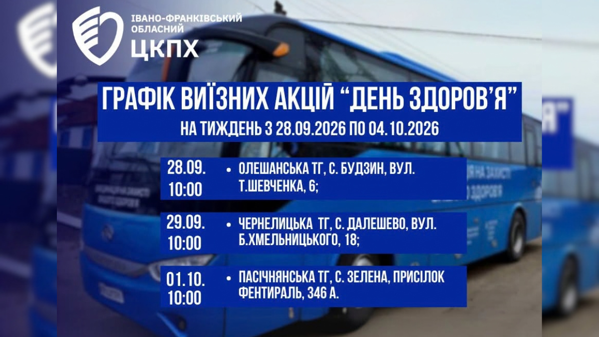 На Прикарпатті триває акція «День здоровʼя»: де працюватимуть виїзні бригади наступного тижня
