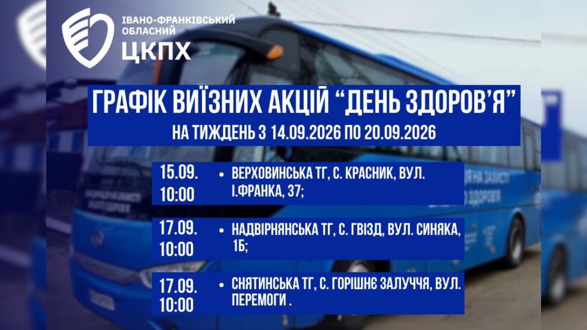Де на Прикарпатті працюватимуть виїзні медичні бригади наступного тижня