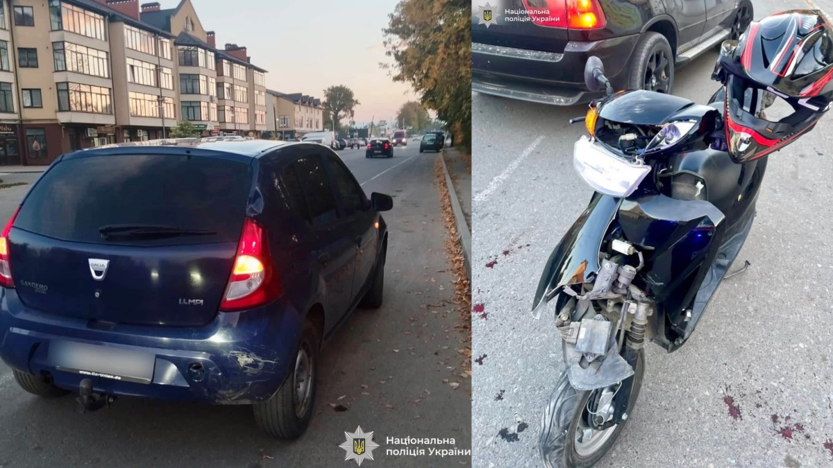 У Богородчанах зіткнулися авто та скутер — двоколісним керував 12-річний місцевий житель